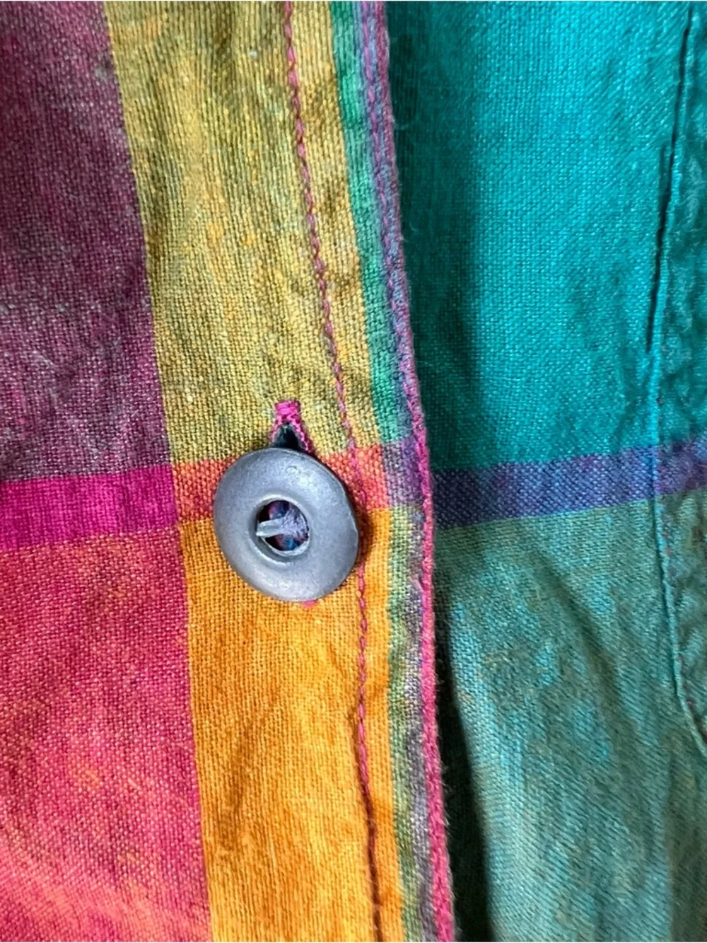 Colorful Striped Cotton Tee with Circular Logo Label - Picture 5 of 5